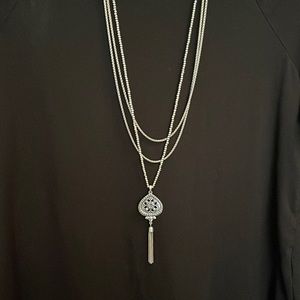 Lucky Brand silver 3 Chain Necklace 19 inch